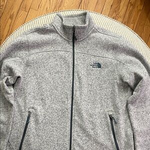 The North Face Men's Light Gray Zip-Up Sweater